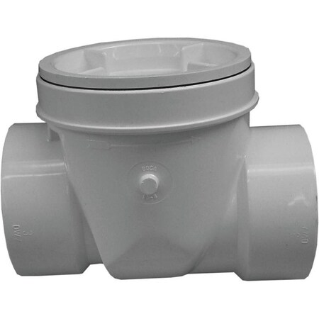 CANPLAS Backwater Valve, 3 In Connection, Hub, PVC